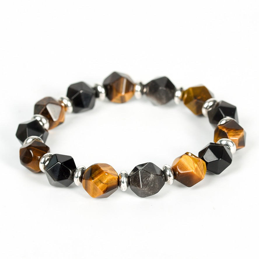 Faceted Bead Crystal Natural Stone Bracelet